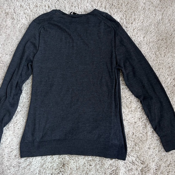 Men's John Varvatos Cotton Blend Charcoal V-Neck Sweater Size Large - Picture 12 of 13
